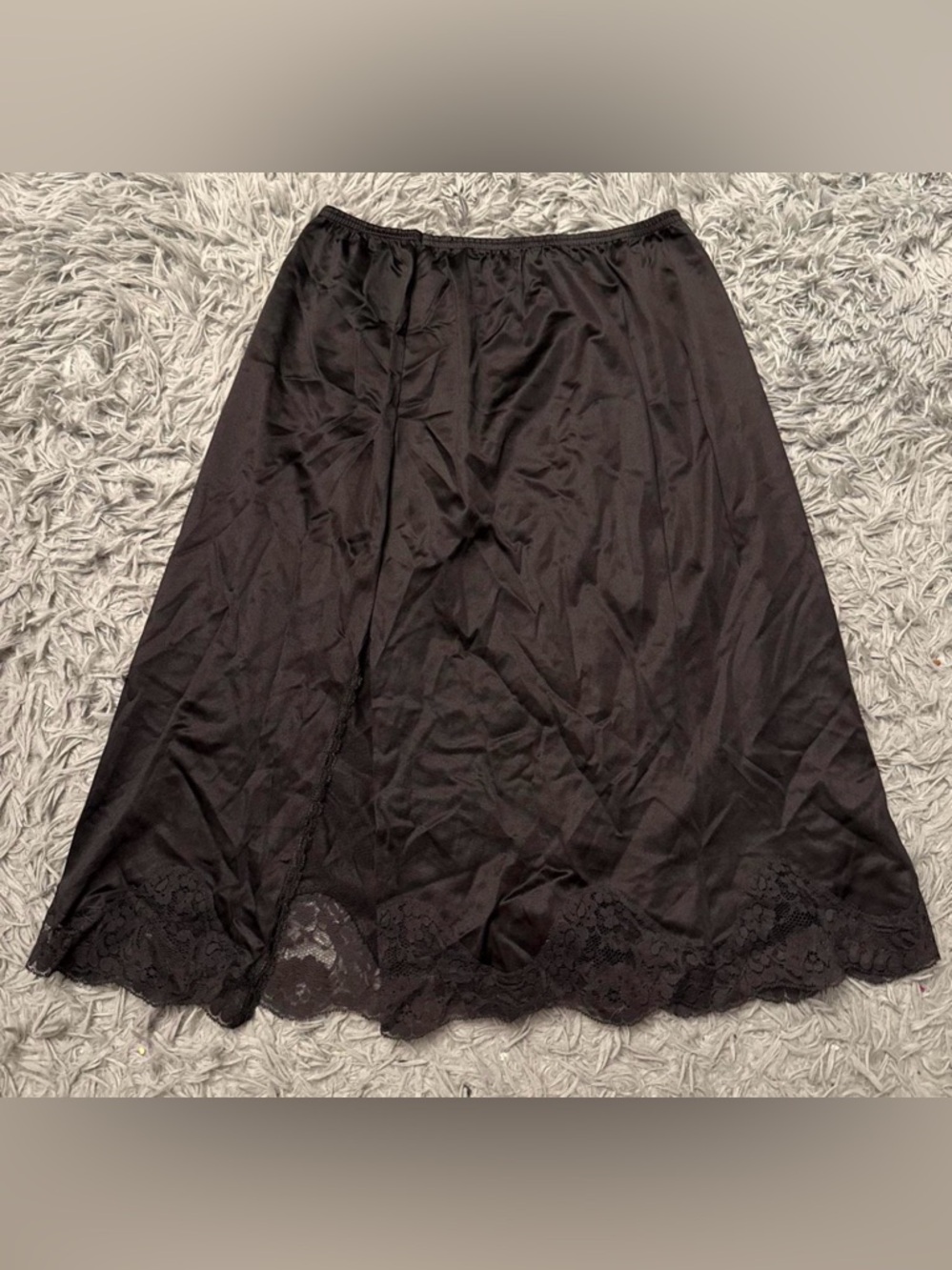 Black skirt with lace trim